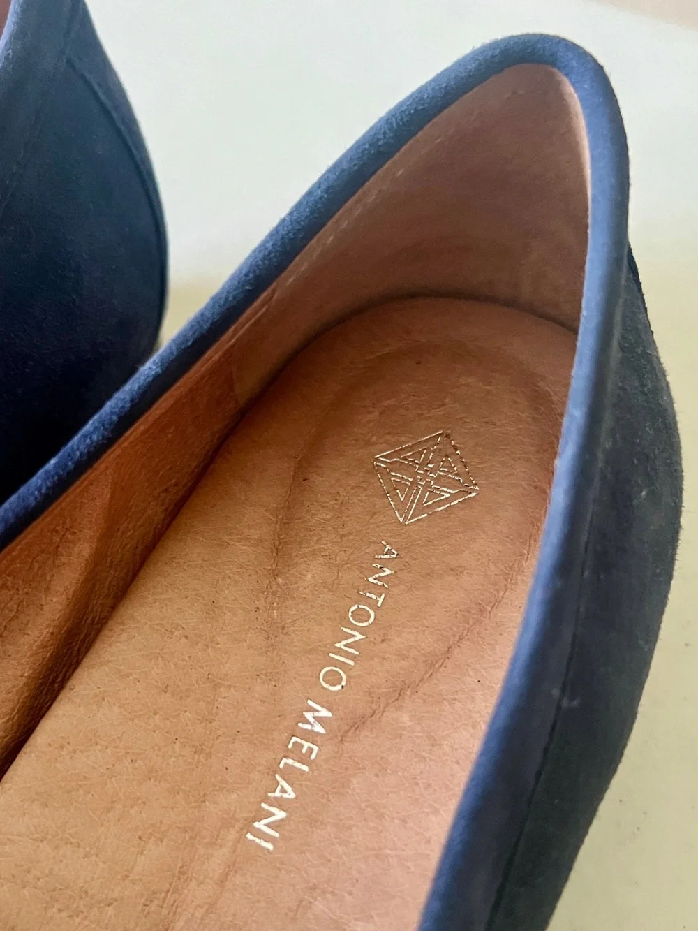 Antonio Melani Navy Blue Suede Loafers